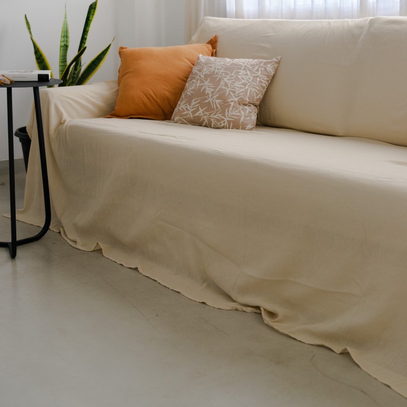 Funda Cubre Sillon 370x230 Gasa Algodón Arena