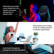 Silla Gamer Aimzone AZ801 Celeste Color Light Blue Color principal Negro