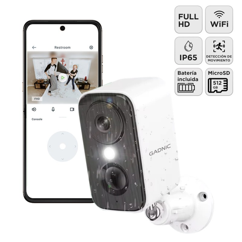 Camara Seguridad Gadnic Wifi Interior Exterior Full HD 1296P Vision ...